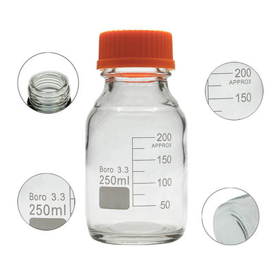 ποιότητας  Customizable Laboratory 250ml Round Bottom Yellow Screw Glass Media Storage Reagent Bottle εργοστάσιο