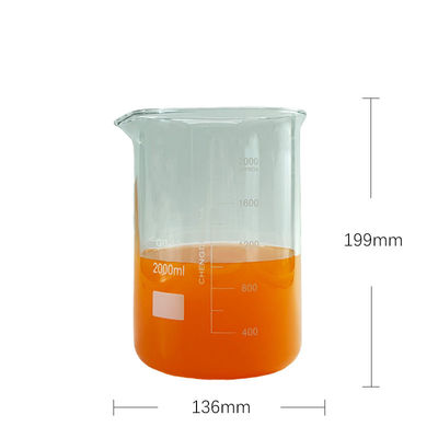 Κύπελλο μετρήσεων γυαλιού εργαστηρίου Φιαλίδιο μεσαίων αντιδραστήρων προσαρμοστού τύπου 2000 ml