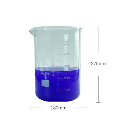 Κύπελλο μετρήσεων γυαλιού εργαστηριακού 5000 ml προσαρμόσιμο μπουκάλι αντιδραστήρα μέσων